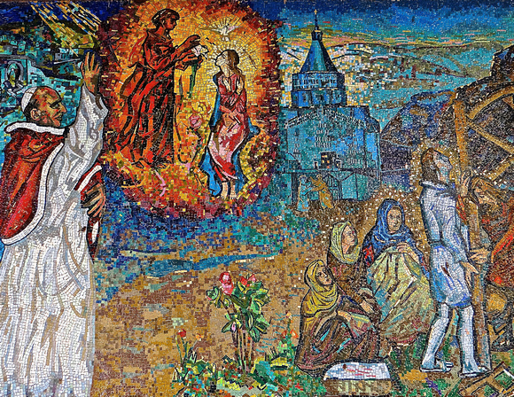 Mosaic in Church of the Annunciation Nazareth Israel