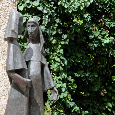 Mary and Elizabeth Statue at Church of the Visitation Israel