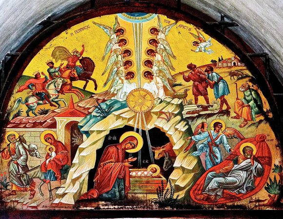 Nativity Story Painting in Church of the Nativity Bethlehem