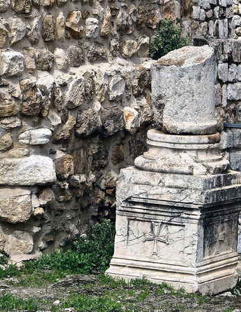 Column from Crusader's Church Jerusalem Israel