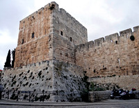 Wall and Tower Surrounding Jerusalem Israel
